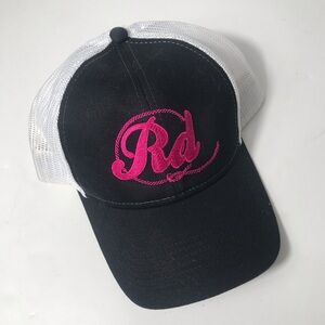 Rd Embroidered Black & White Trucker Hat